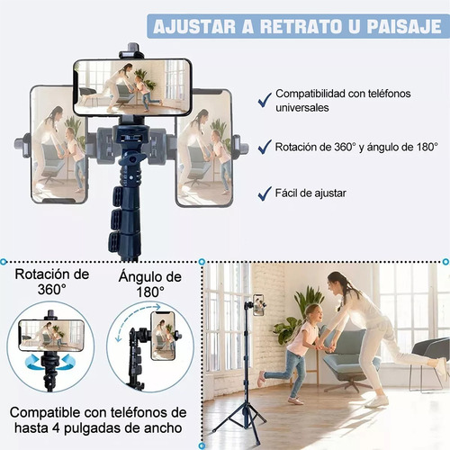 Yan Trípode Celular Selfie Stick Bluetooth Control Remoto