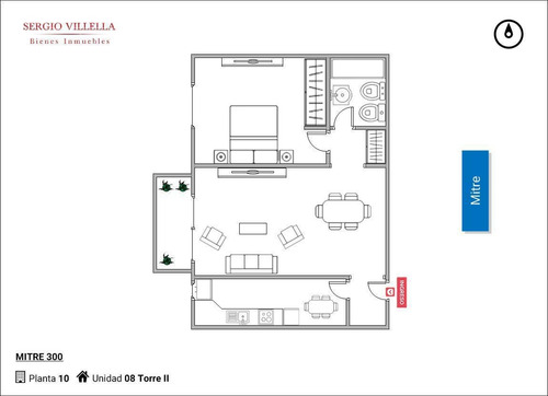 Imagen 2 de 9 de Departamento De Un Dormitorio En Venta En Rosario