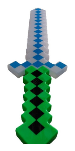 Espada Minecraft Com Som E Luz De Led Iantil Top Cor Verde