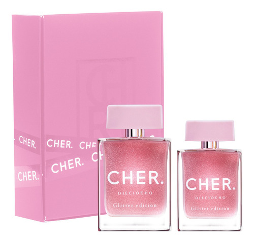 Set Perfume Mujer Cher Dieciocho Glitter Edp 100ml + 50ml