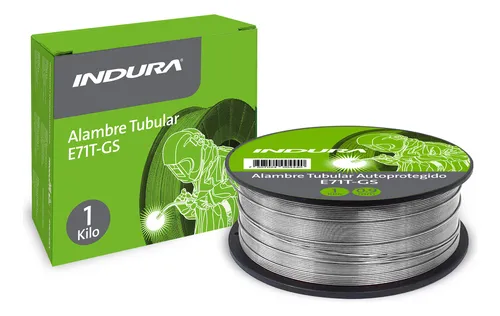 comprar Alambre Mig Flux Tubular Indura 0.8mm \u002F 0.9mm - 1kg Color Gris