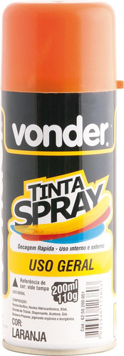 Tinta Spray Laranja 200ml/110g - Vonder
