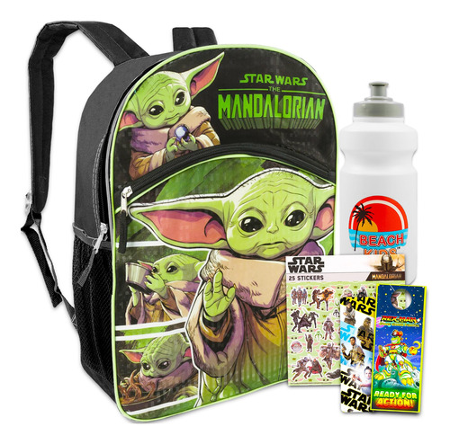 Baby Yoda Backpack For Boys 8-12 Set - Mandalorian Backpack.