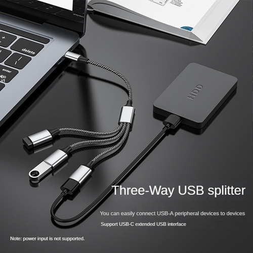Cabo Adaptador Usb Para Usb 2.0 Triple Usb Port Hub Otg Hab