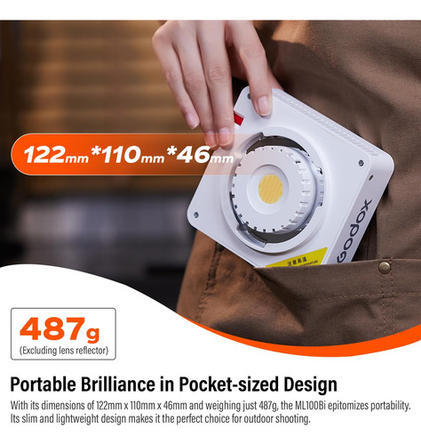 Luz De Vídeo Led Cob Ml100bi 100w,6500k Max Con Mini Trípode