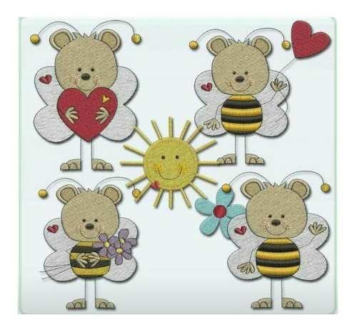  Matrices De Bordar Maquinas Bordadoras Oso Abeja Corazon