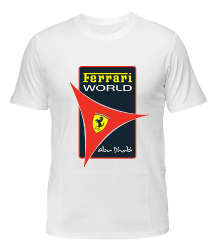 Remera Algodon Hombre Ferrari World Abu Dabi