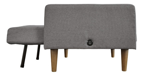 Imagen 6 de 9 de Futón Gris Moderno, Sofá Cama Con Usb Cargadores