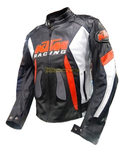 Chaqueta 100% Cuero Proteccion Reflectiva Moto Hombre Mujer