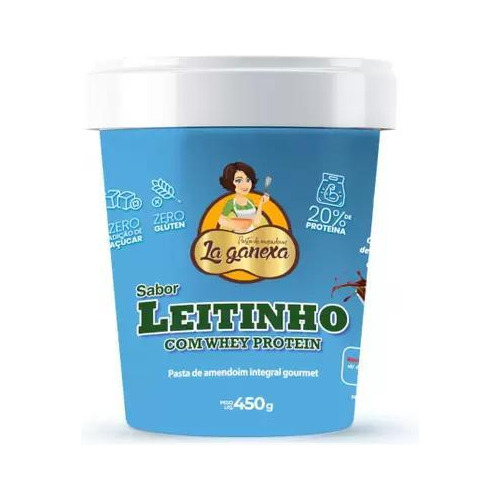 Pasta De Amendoim Leitinho Com Whey Protein 450g La Ganexa