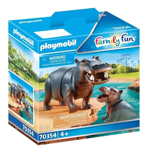 Playmobil Linea Zoo - Hipopotamo Con Bebes - 70354