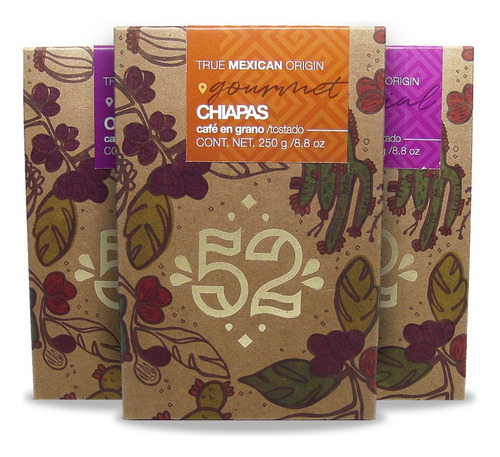 Café Artesanal 52 Bean 3.2 Edition Pack De 3 - Grano 250 Gr