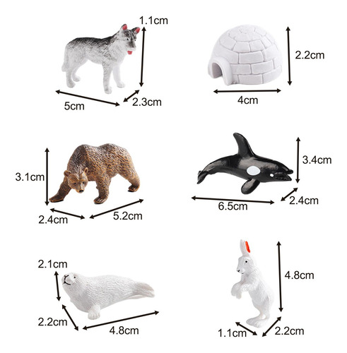 12x Juego De Desarrollo De Juguetes De Animales Árticos
