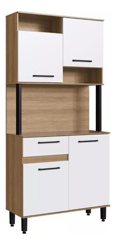 Mueble De Cocina Alacena Aparador 4 Puertas 1 Cajón Rustika