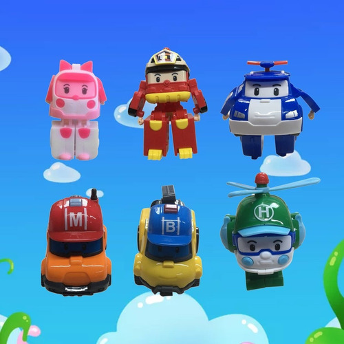 Robocar Poli Transformación Robot Poli Amber Roy Coche Jugue