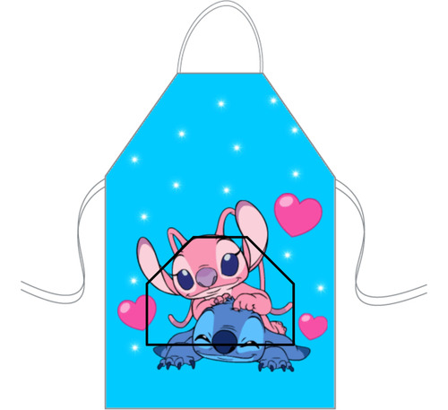 Delantal Cocina Mediano Para Niños Mini Chef Personalizado Stich Y Angel 17 Personalizado