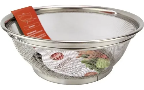 Escorredor Lavador Arroz E Massa Aço Inox Macarrão 25cm Clink