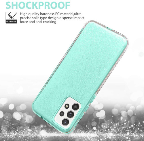 Kit Mica Cristal+ Funda Para Samsung Rigida Tres Pieza Mujer Color Azul Claro Modelo De La Funda A23
