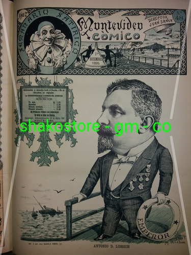 Revista Original 1895 Con Caricatura Antonio Lussich Blancos