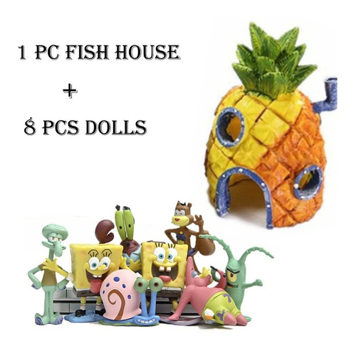 Set De Decoración De Pecera De Bob Esponja Casa De Piña