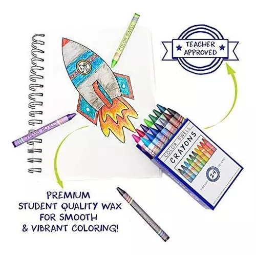 Color Swell Bulk Crayon Packs - 36 Boxes of 24 Vibrant Colored Crayons