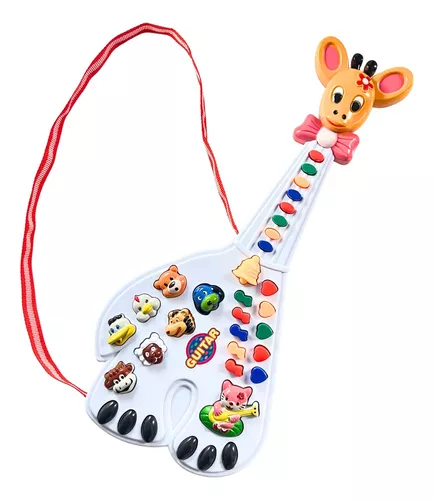 TECLADO PIANO GIRAFA MUSICAL INFANTIL SOM DE ANIMAIS 24 TECLAS