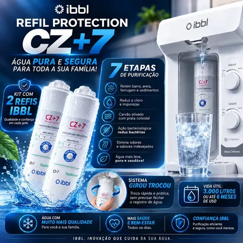 Kit 2 Refis Filtro IBBL CZ+7 Protection Com Nanotecnologia Para Purificador Vivax Due FR600 E-Due