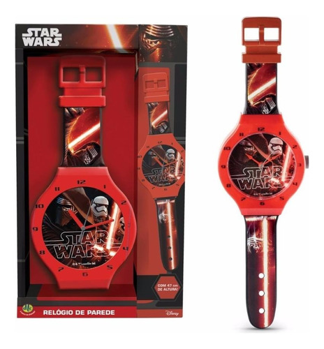 Relógio De Parede Brinquedo Star Wars 47cms Enfeite