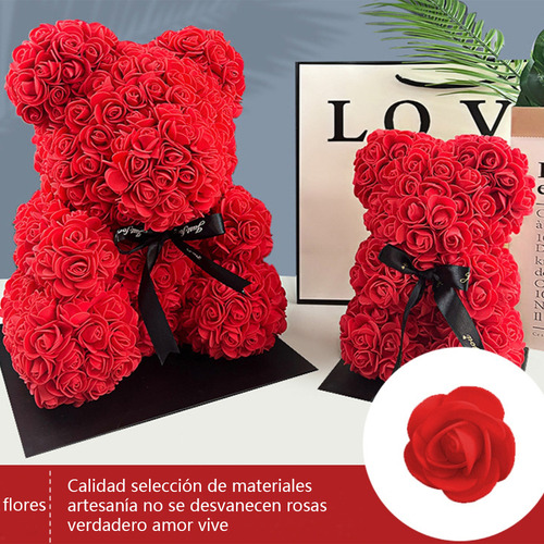 Flores De La Inmortalidad Rose Bear Regalo Creativos