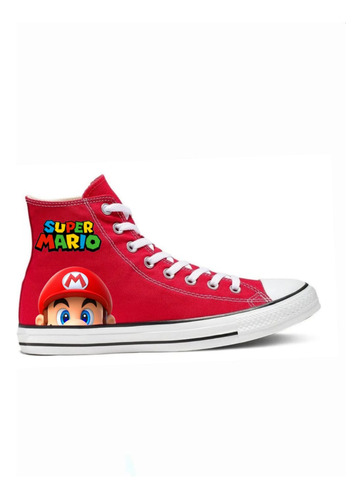 Tenis De Mario Bros Cara Bota Niño Niña Hombre Mujer