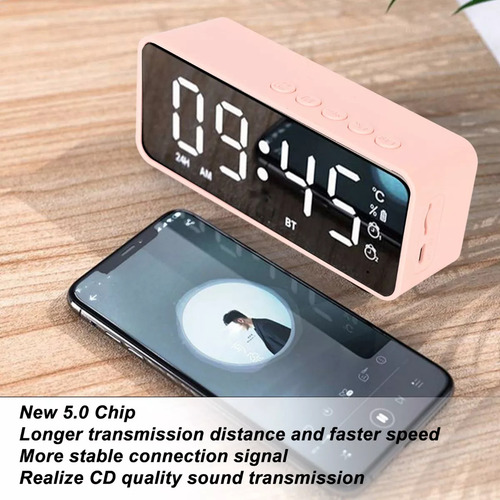 Reloj Despertador Digital C/bocina/bluetooth/radio Fm