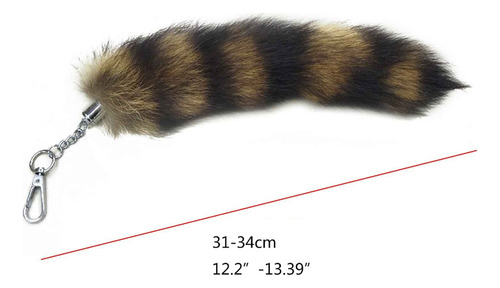 Llavero (s) Con Forma De Cola De Zorro Y Mapache Con Colgant