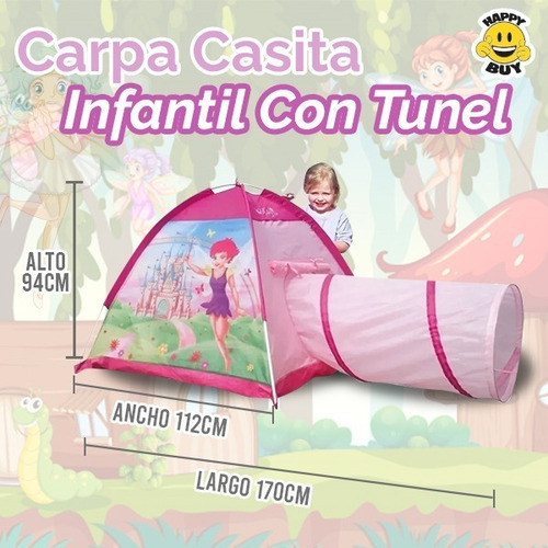 Imagen 2 de 5 de Carpa Casita Infantil Con Tunel Niños Nena Nene Chico Juegos
