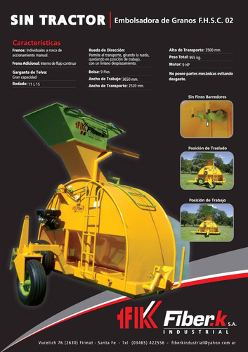 Embolsadora Industrial Autopropulsada Marca Fiber-k