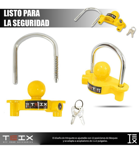 Imagen 4 de 10 de Candado De Colple Seguro Para Remolque Con Llave Marca Teix