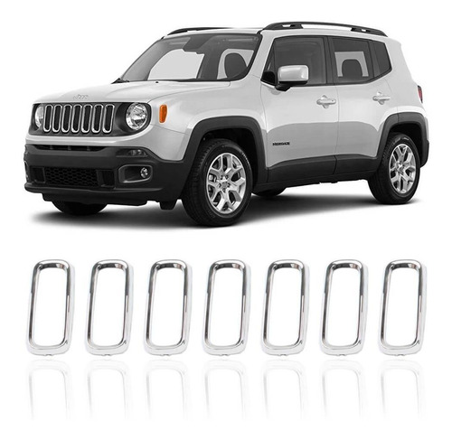 Aro Grade Jeep Renegade 2015 A 2018 Moldura Aplique Cromado