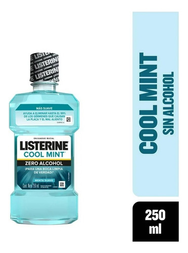 Enjuague Bucal Listerine Cool Mint Zero Menta Suave 250 Ml