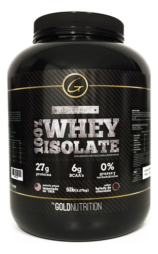 Whey Protein Isolate 100% 2,27kg Helado Choco Gold Nutrition