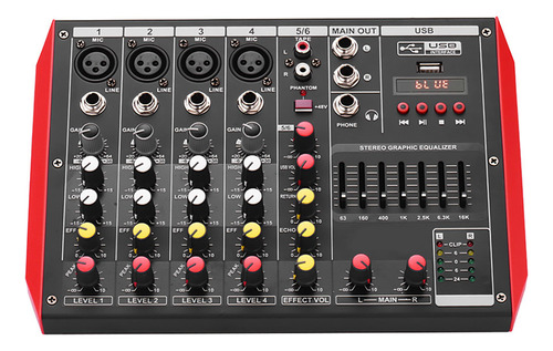 Consola De Mezclas Mixer Power 6 Canales Soporta D6