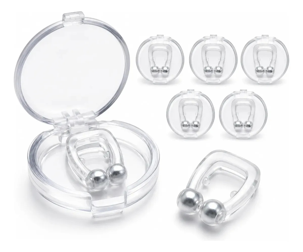 Kit 5 Clipe Magnetico Anti Ronco Silicone Respiração Melhor