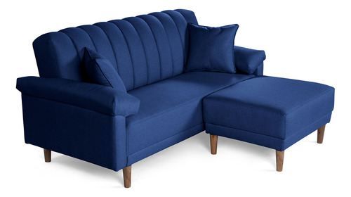 Sala Modular Reversible De Lino Modelo Calatrava Makora Color Azul