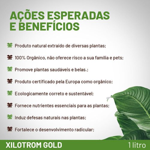 Fertilizante Orgânico Adubo Fortificante Plantas Saudáveis Tarssus Xilotrom 2l Líquido