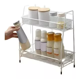 Organizador De Cocina Baño Multiuso 2 Niveles Blanco