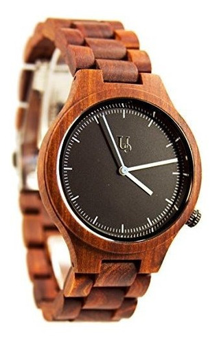 Grabado Gratis Ud Unisex Red Sandal Reloj De Madera Redondo