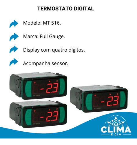 3 Controlador Temperatura Timer Full Gauge Mt516 E/13