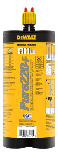 Anclaje Quimico Epoxico Fijacion Industrial Dewalt Pure220+