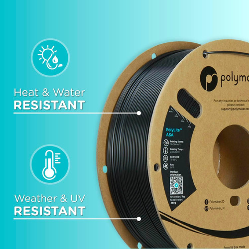 Filamento Asa De Polymaker 1.75 Mm Negro, 1 Kg De Filamento