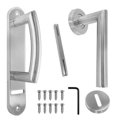 Herrajes Picaportes Acero Inoxidable Puerta Placa Kit!