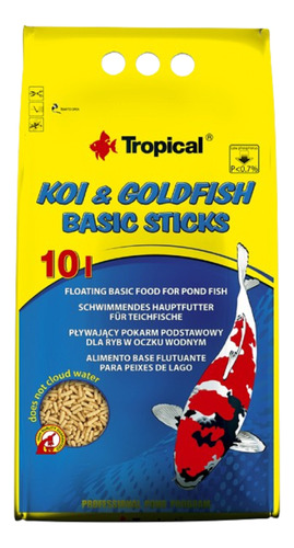 Ração Tropical Koi & Goldfish Basic Sticks 800g/10 L (saco)