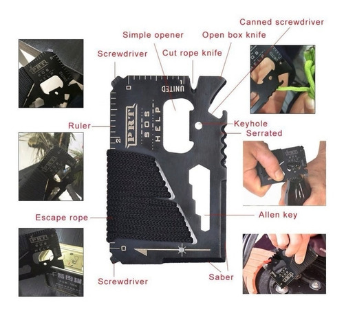 Pouch Táctico Molle Kit Supervivencia 13 En 1 Aire Libre